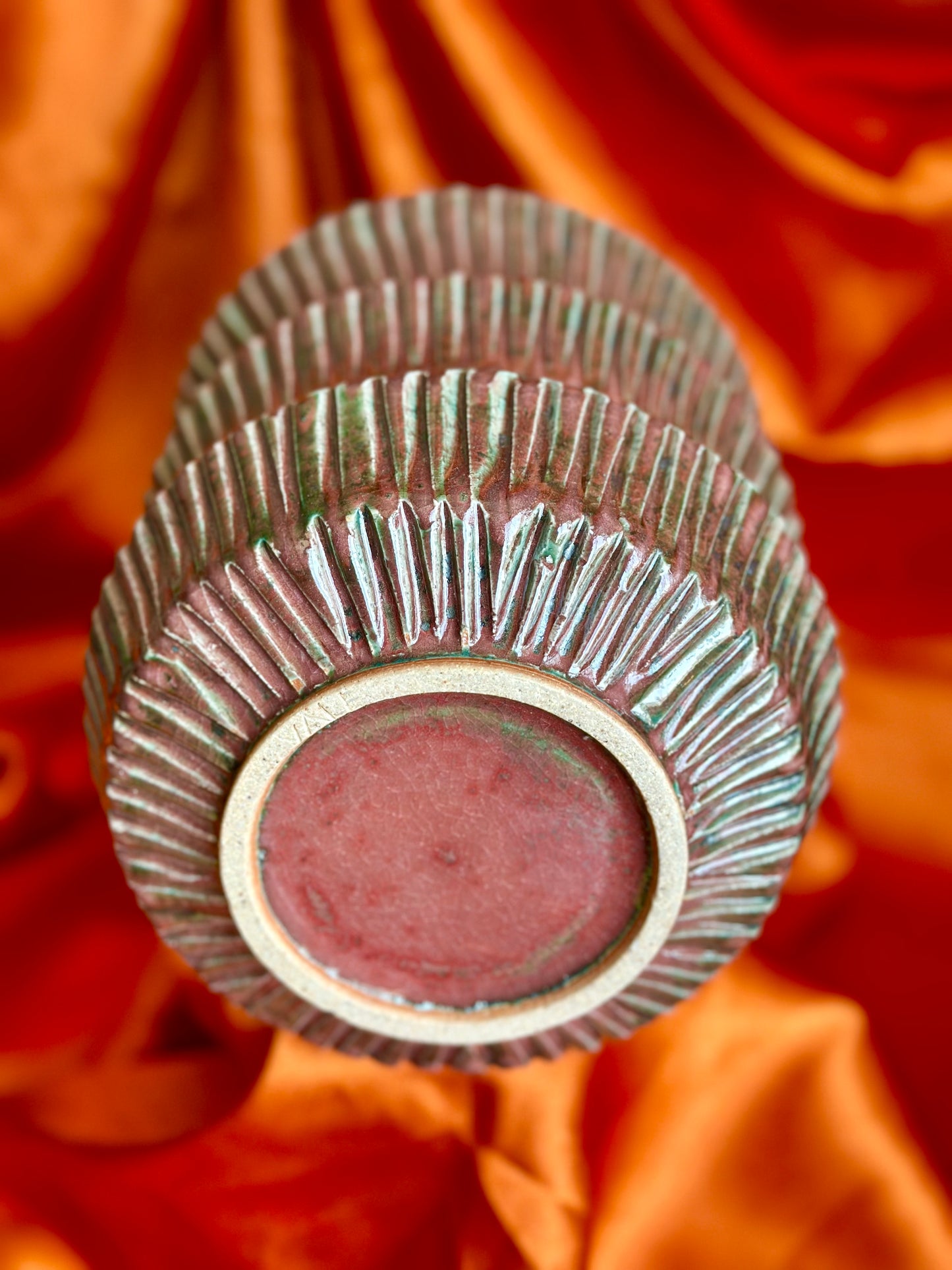 Green/Cranberry Vase