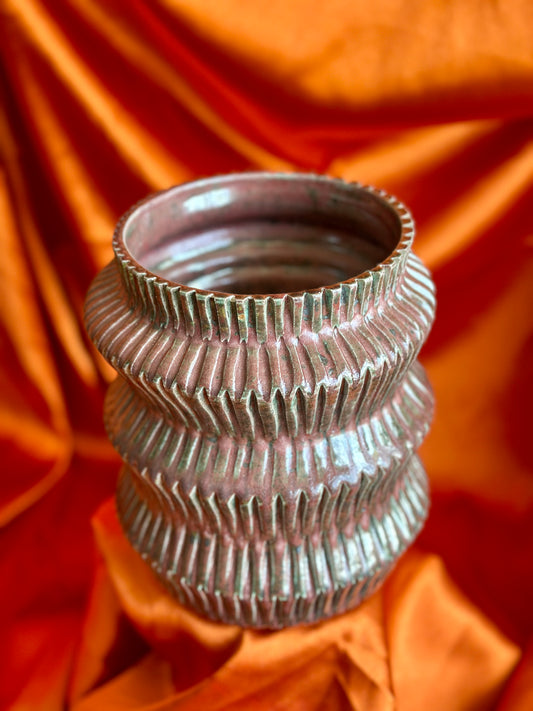 Green/Cranberry Vase